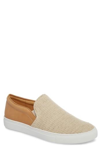 Men's Donald Pliner Albin Raffia Slip-on Sneaker M - Beige