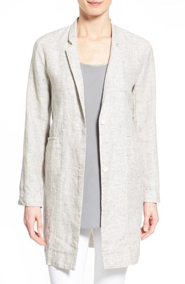 Women's Eileen Fisher Notch Collar Long Jacket