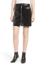 Women's Trouve Patent Miniskirt, Size - Black