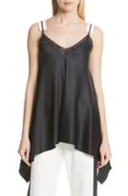 Women's Mm6 Maison Margiela Shark Bite Hem Satin Camisole Top Us / 44 It - Black