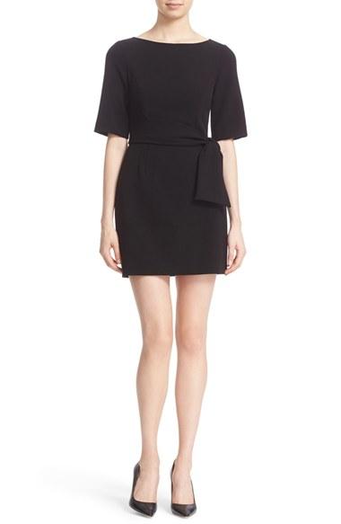 Women's Alice + Olivia 'virgil' Tie Waist Boat Neck Dress