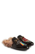 Men's Gucci Princetown Genuine Shearling Lined Mule Loafer Us / 7uk - Black