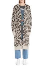 Women's R13 Long Leopard Cashmere Cardigan - Brown