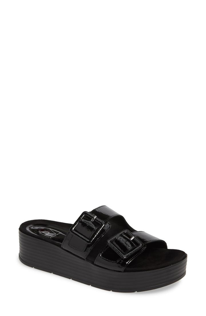 Women's Pelle Moda Fatima Platform Slide Sandal M - Black