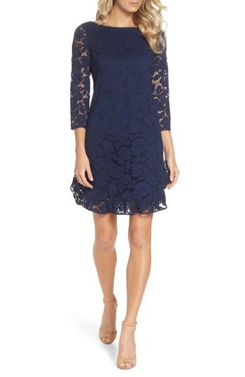 Women's Vince Camuto Lace Shift Dress - Blue
