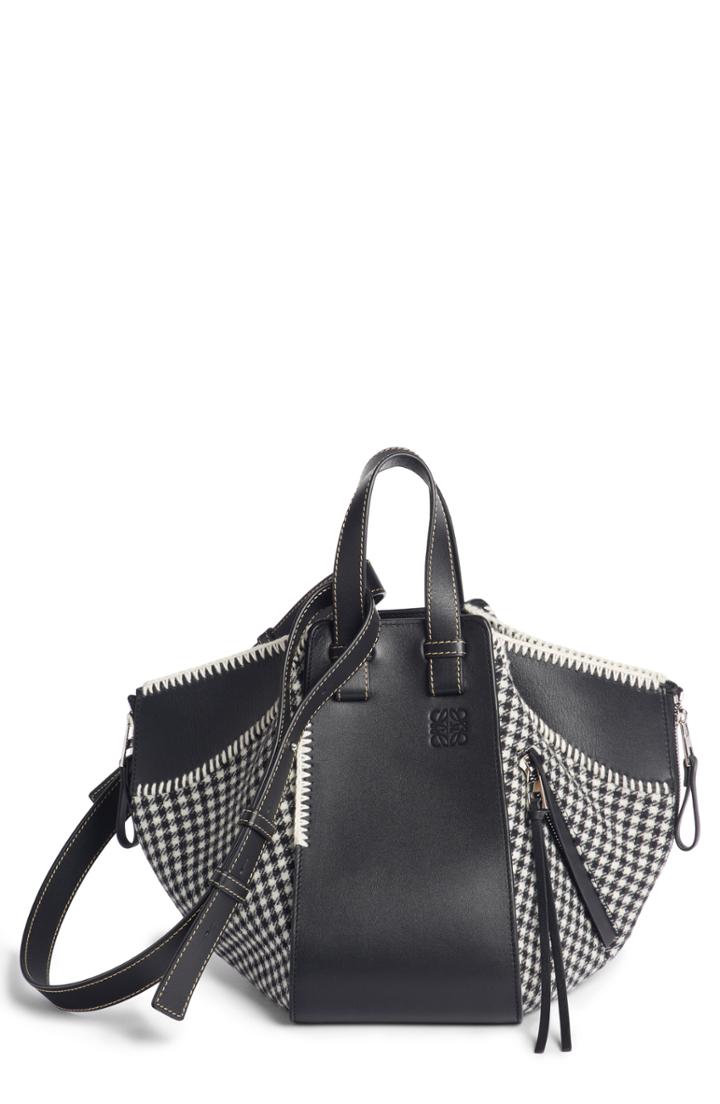 Loewe Small Hammock Tweed & Leather Shoulder Bag -