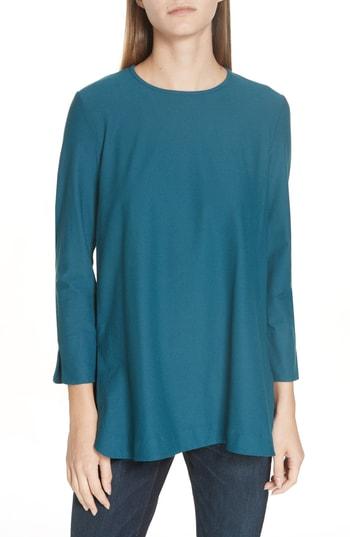 Women's Eileen Fisher Bracelet Sleeve Knit Tunic - Green