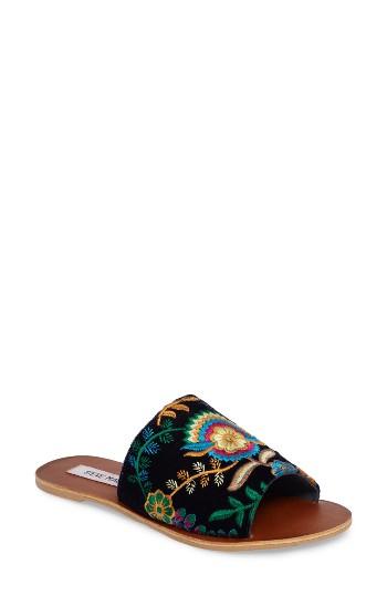 Women's Steve Madden Anne Embroidered Slide Sandal M - Blue