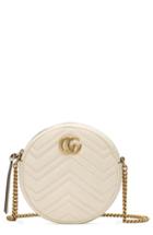 Gucci Mini Marmont 2.0 Leather Canteen Shoulder Bag - White