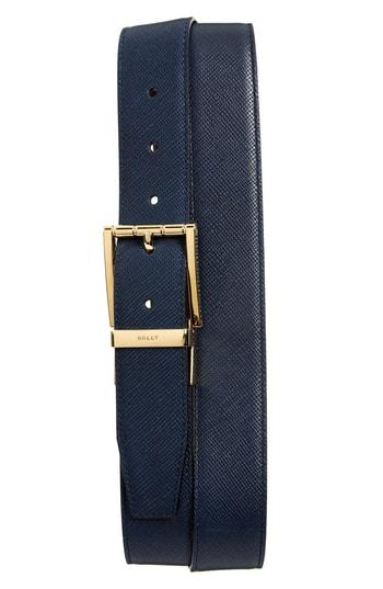 Men's Bally Astor Reversible Leather Belt, Size - Ink