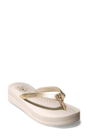 Women's Cole Haan Lobster Wedge Flip Flop M - Metallic