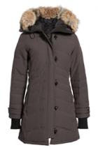 Petite Women's Canada Goose Lorette Fusion Fit Hooded Down Parka With Genuine Coyote Fur Trim, Size P (000-00p) - Grey
