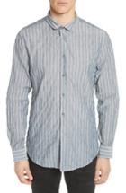 Men's John Varvatos Slim Fit Wire Collar Shirt - Blue