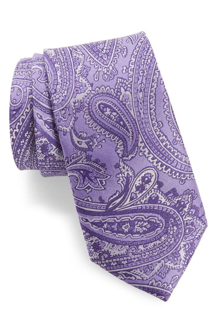 Men's Southern Tide Beaufort Paisley Silk Tie, Size - Purple