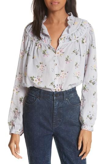 Women's La Vie Rebecca Taylor Chantelle Floral Top - Blue