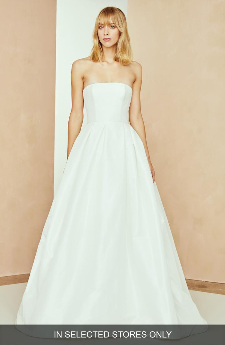 Women's Nouvelle Amsale Bria Strapless Taffeta Ballgown, Size In Store Only - Ivory
