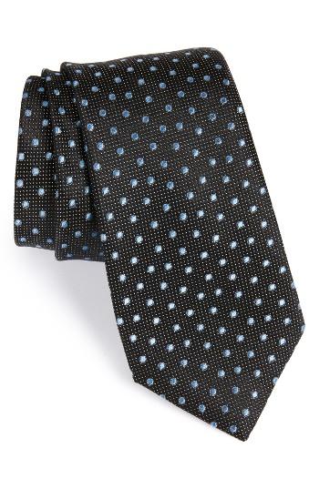 Men's Nordstrom Double Dot Silk Tie, Size - Black
