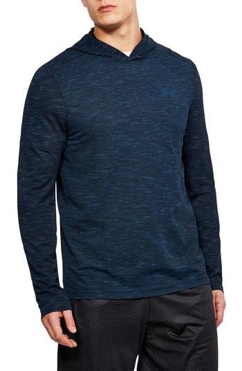 Men's Under Armour Threadbone Fitted Seamless Hoodie, Size - Blue