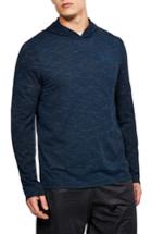Men's Under Armour Threadbone Fitted Seamless Hoodie, Size - Blue