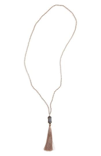 Women's Natasha Stone & Tassel Pendant Necklace