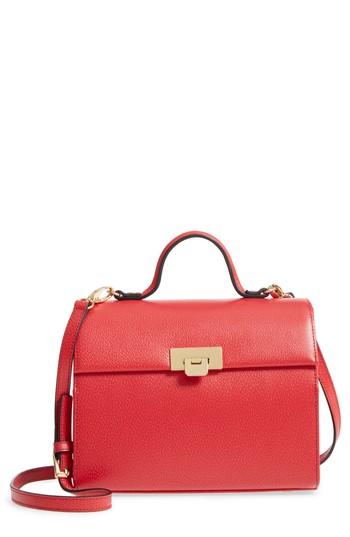 Lodis Stephanie Under Lock & Key - Medium Bree Leather Crossbody Bag - Red