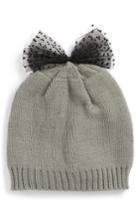 Women's Bp. Mesh Bow Beanie - Grey