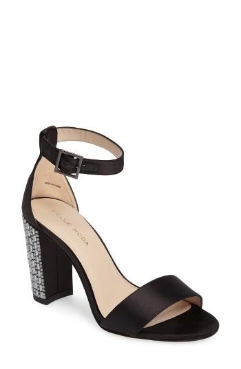 Women's Pelle Moda Bonnie 3 Embellished Ankle Strap Sandal .5 M - Black