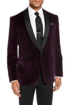 Men's Ted Baker London Josh Trim Fit Velvet Dinner Jacket S - Purple
