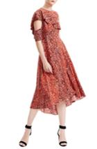 Women's Maje Rivele Asymmetric Midi Dress - Red