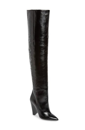 Women's Saint Laurent Niki Over The Knee Boot .5us / 36.5eu - Black