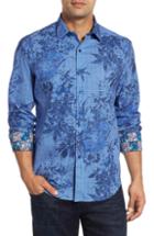 Men's Robert Graham Rowe Classic Fit Sport Shirt, Size - Blue