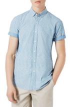 Men's Topman Stripe Shirt, Size - Blue