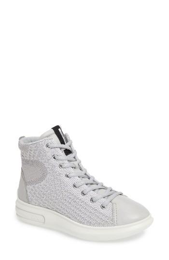 Women's Ecco Soft 3 High Top Sneaker -6.5us / 37eu - Grey