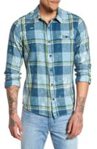 Men's Hurley Burnside Plaid Shirt, Size - Blue