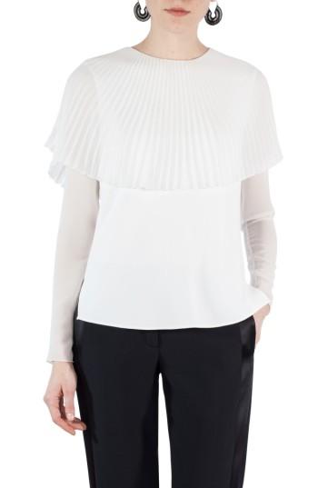 Women's Akris Punto Sunray Plisse Blouse - White