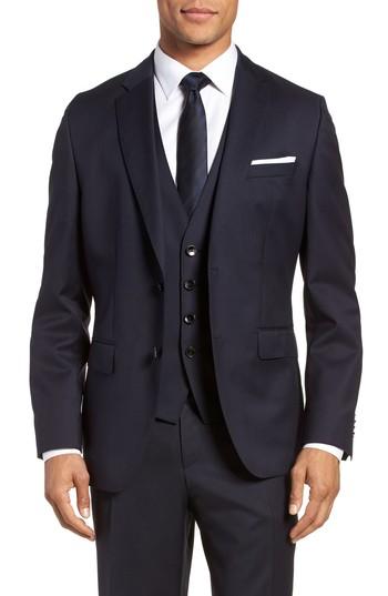 Men's Boss Johnstons Trim Fit Solid Wool Sport Coat R - Black
