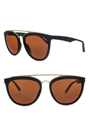Women's Smoke X Mirrors Volunteers 56mm Sunglasses - Matte Black/ Matte Gold
