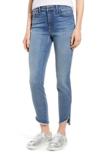 Women's Jen7 Raw Hem Skinny Jeans - Blue