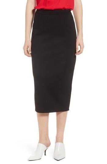 Women's Halogen Pique Ponte Skirt - Black