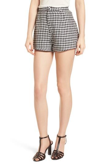 Women's Lovers + Friends Jordy High Waist Gingham Shorts - Black