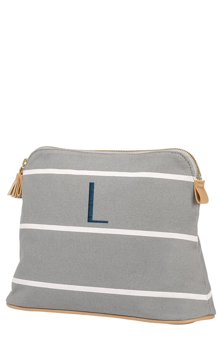 Cathy's Concepts Monogram Cosmetics Bag, Size - Grey L