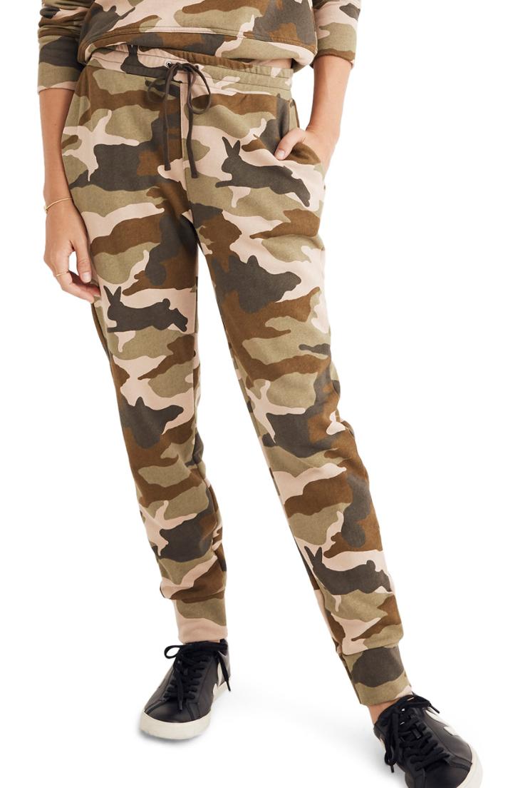 Women's Madewell Cottontail Camo Sweatpants - Green