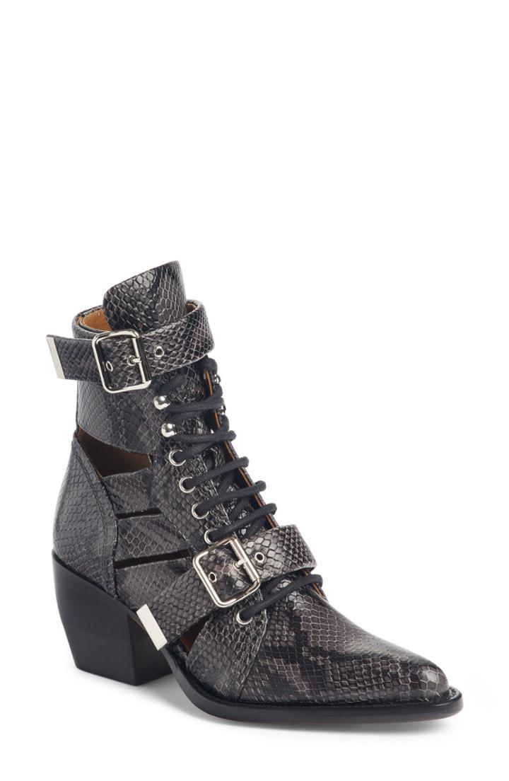 Women's Chloe Rylee Caged Pointy Toe Boot .5us / 36.5eu - Black