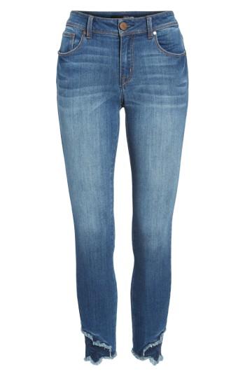 Women's 1822 Denim Embroidered Hem Skinny Jeans - Blue