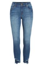 Women's 1822 Denim Embroidered Hem Skinny Jeans - Blue