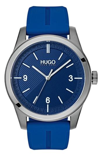 Men's Hugo Automatic Silicone Strap Watch, 40mm