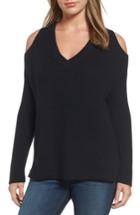 Women's Caslon Cold Shoulder Tunic Sweater - Black