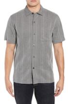 Men's Tommy Bahama San Ramone Regular Fit Stripe Silk Shirt - Black