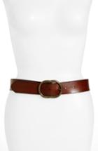 Women's Treasure & Bond Twisted Buckle Leather Belt - Brown