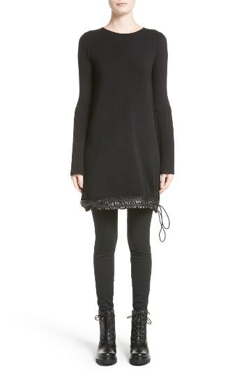 Women's Moncler Drawstring Hem Tricot Knit Dress - Black
